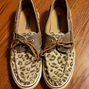Leopard Sperry Boat Shoes Sz 8M
